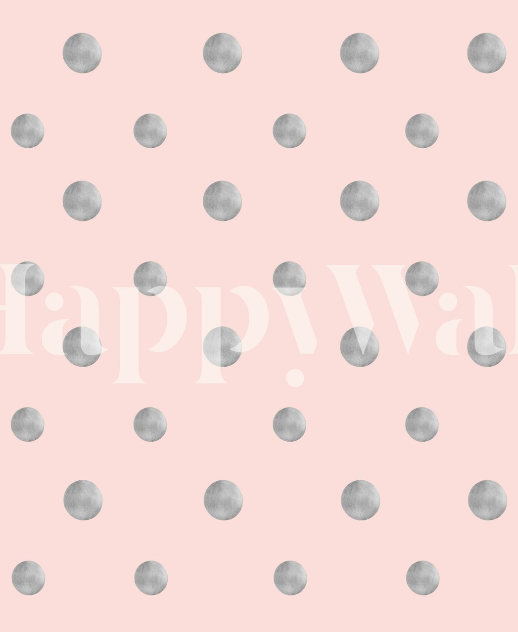 Silver polka dots on a pink background wallpaper