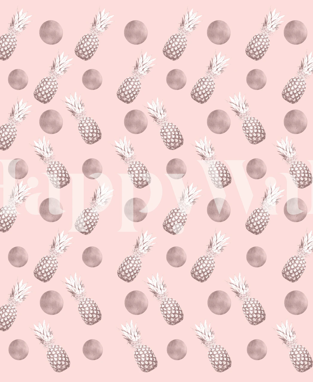 Pineapple Happy Polka Dots wallpaper in a room