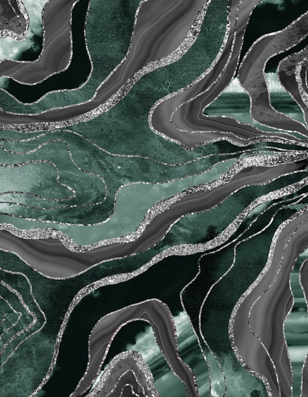 Green Black Marble Agate 1a