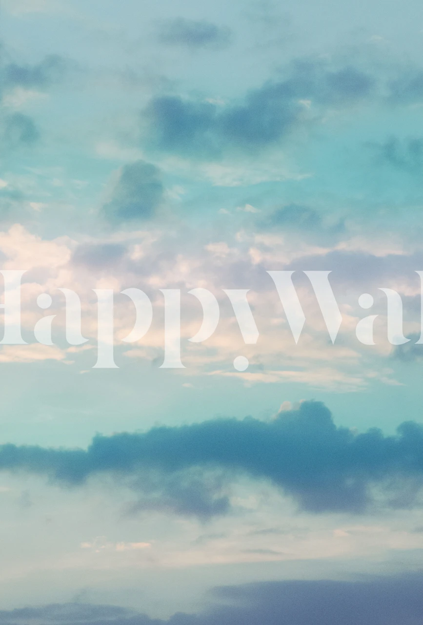 Soft blue clouds on a light background wallpaper
