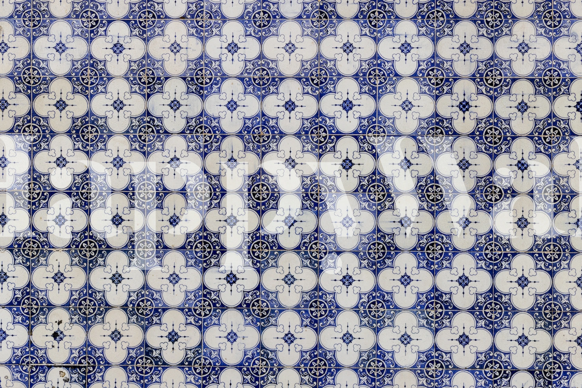 Azulejos Portugese tegels behang in een kamer