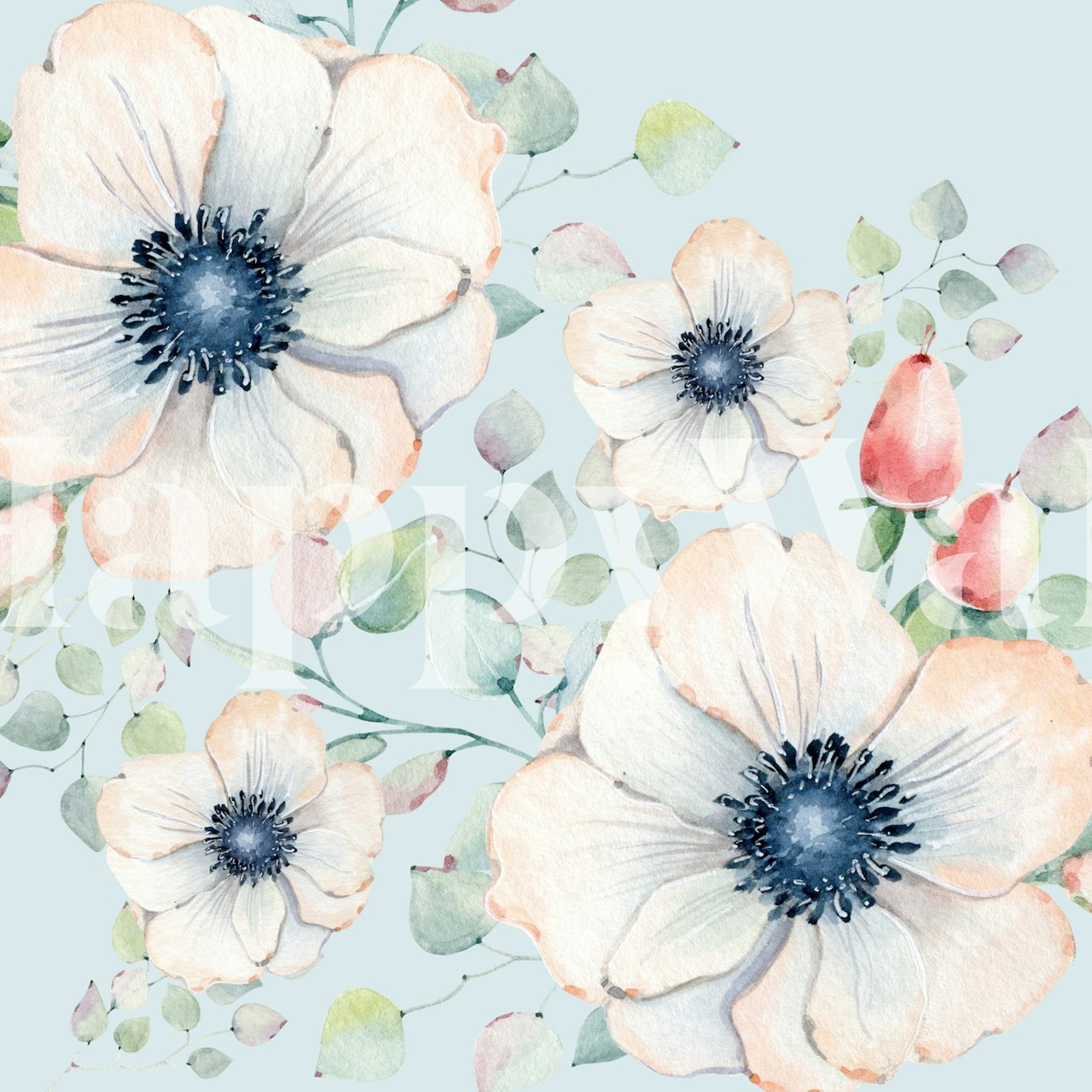 Summer Flowers tapetti huoneessa