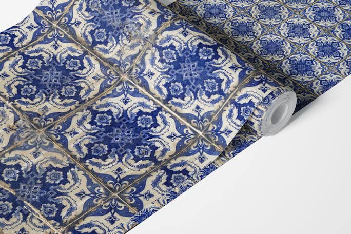 Lisbon ceramic tiles Azulejoswallpaper roll
