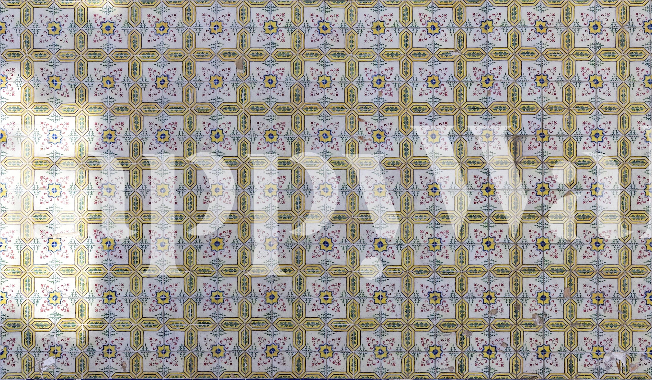 Projekt płytek azulejos żółtych