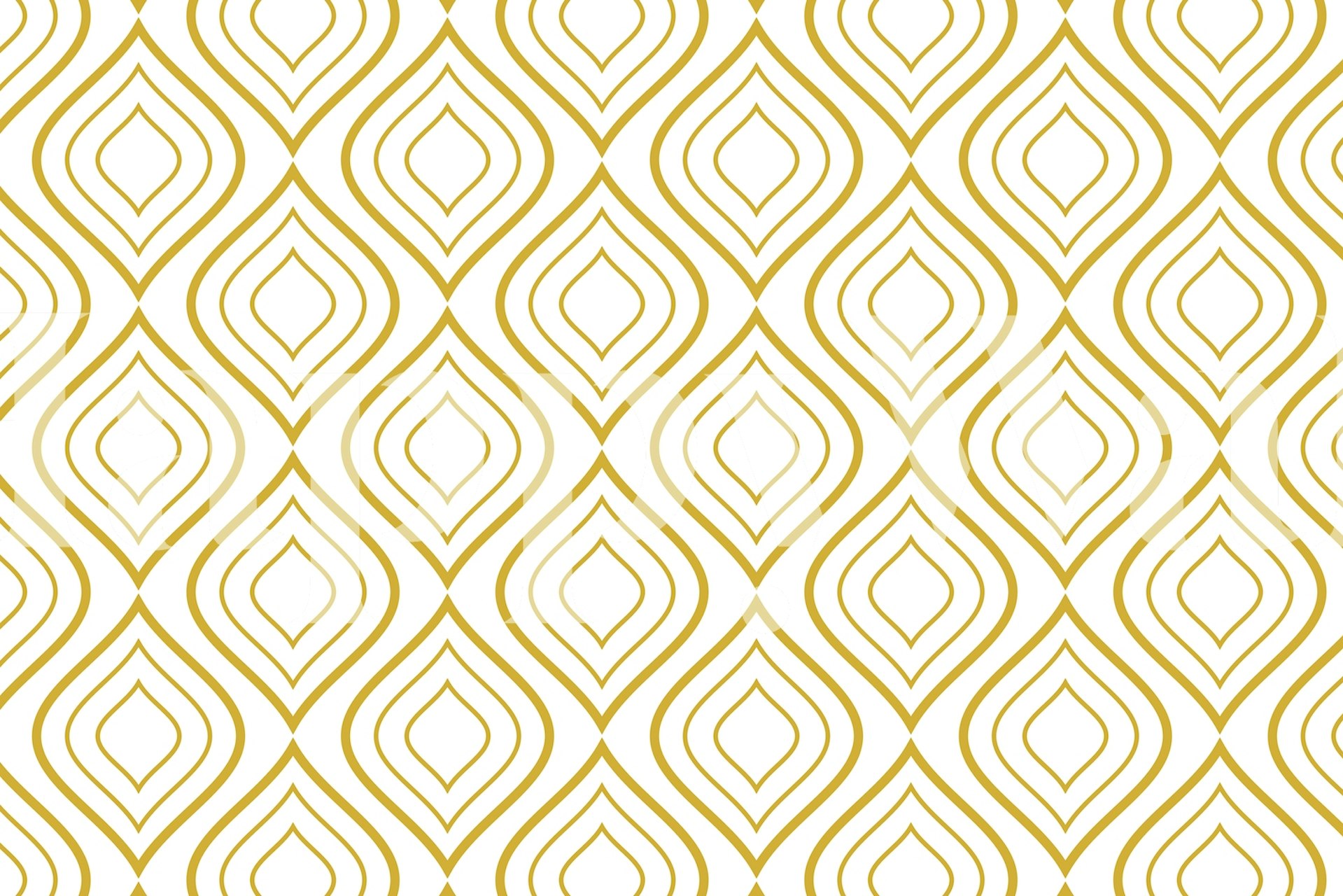 Gold and white abstract geometric wall mural design