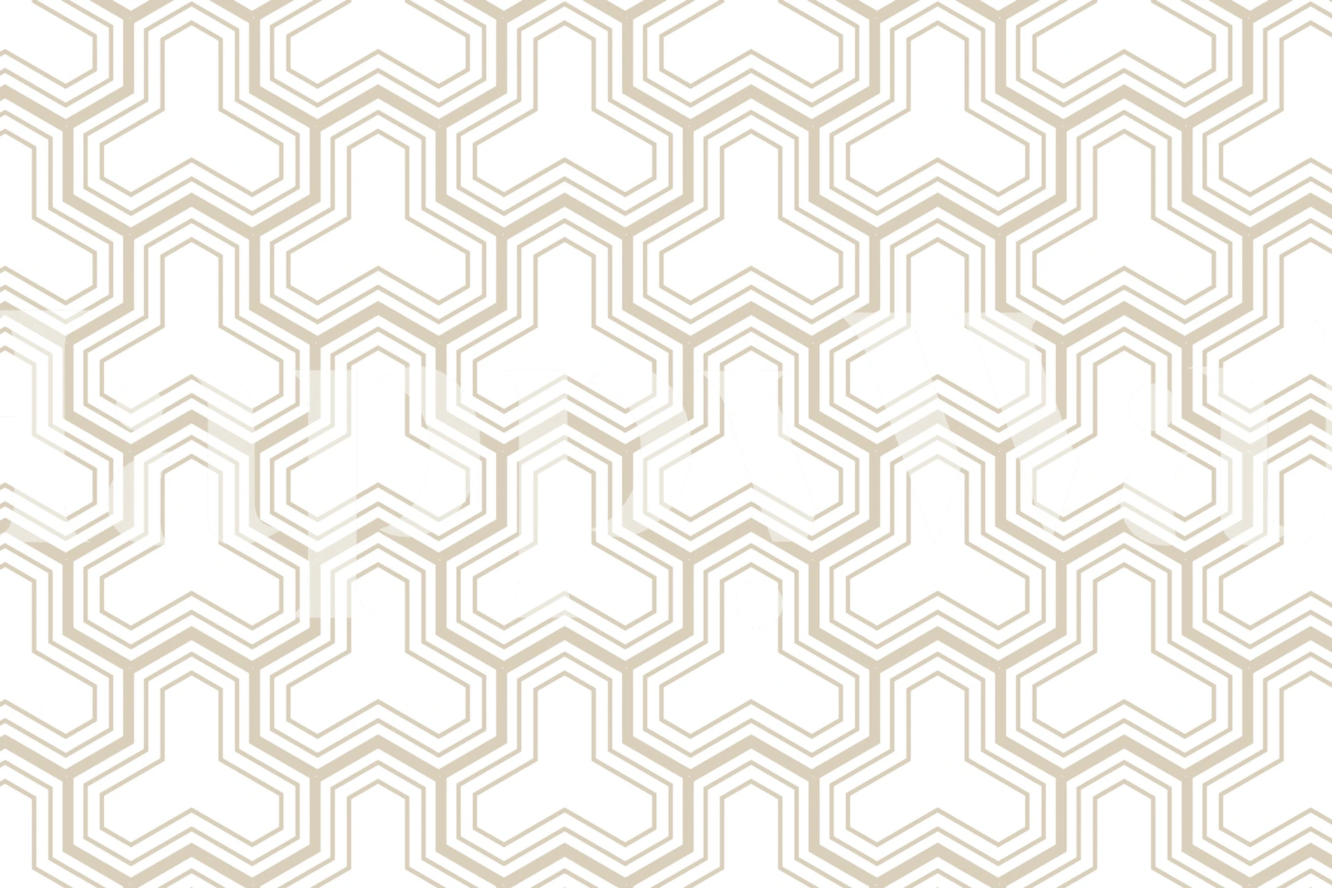 Hexagon geometrical tapet i ett modernt rum