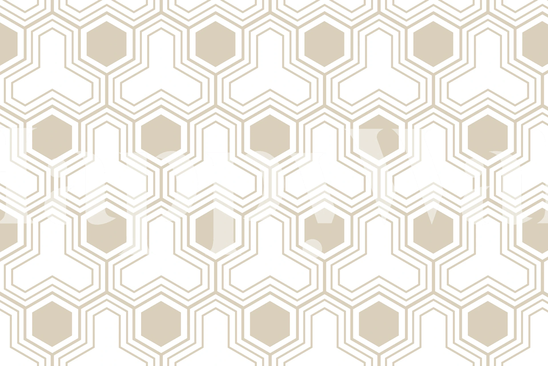 Hexagon geometrical wallpaper in a room