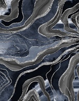 Blue Black Agate Silver 1 behang