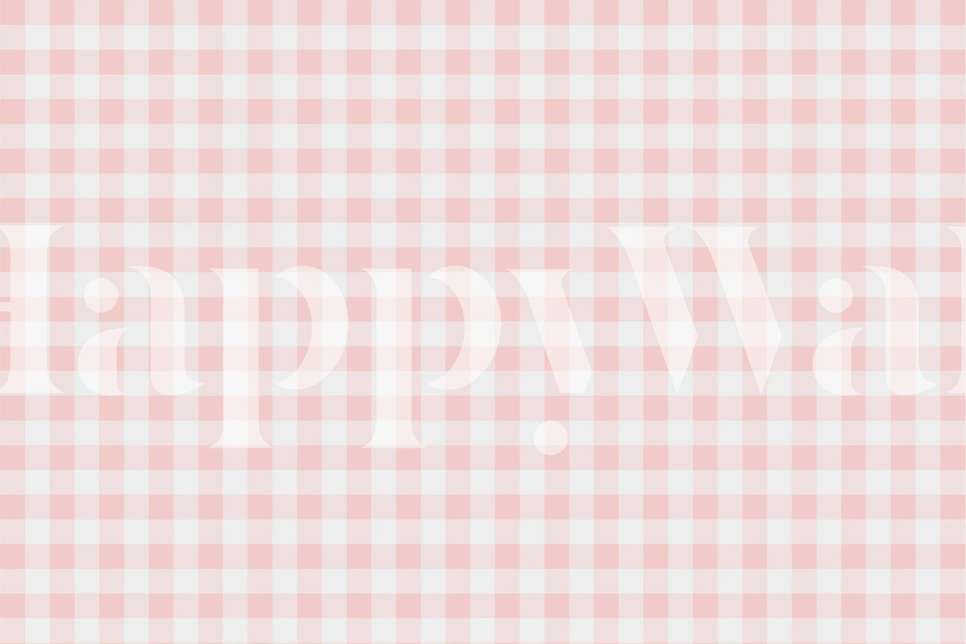 Pink and white gingham pattern wallpaper