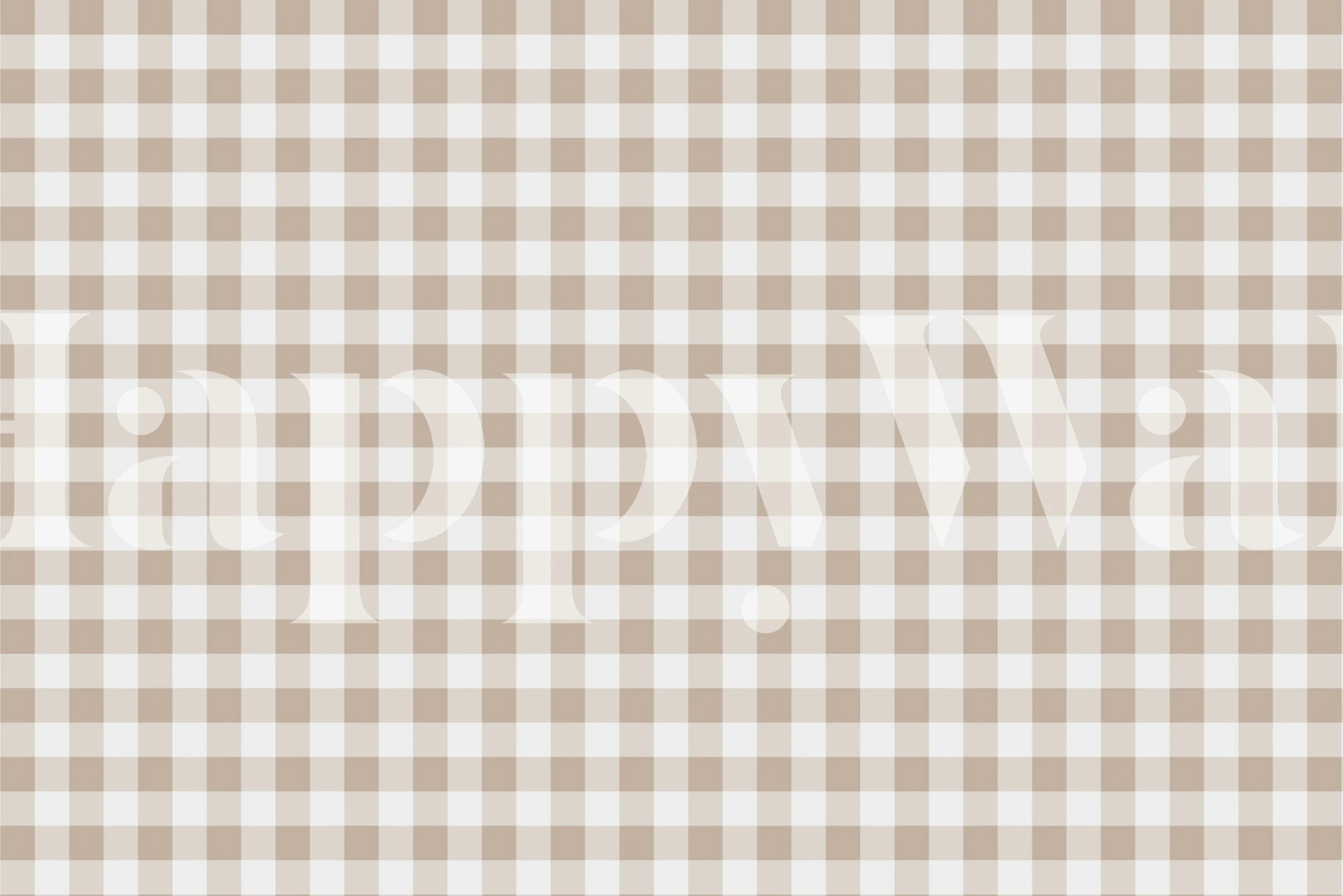 Beige and white checkered pattern wallpaper
