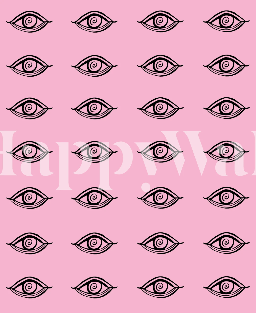 Evil Eyes Pink wallpaper pattern in a room