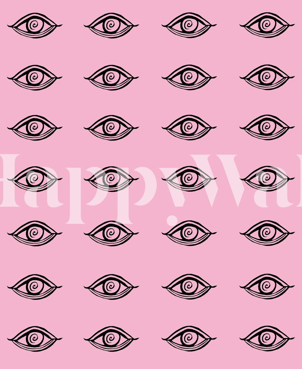 Evil Eyes Pink wallpaper pattern in a room