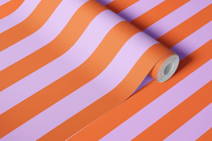 Purple and Orange Stripeswallpaper roll