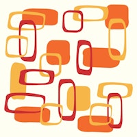 Mid Century Squares 70s colors tapet