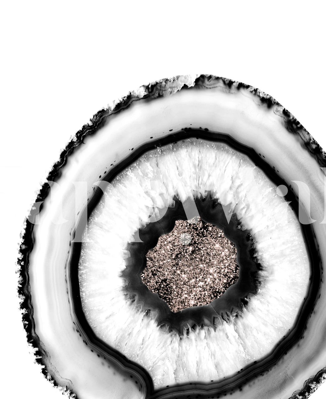 Black and white agate pattern with rose gold accents wallpaper