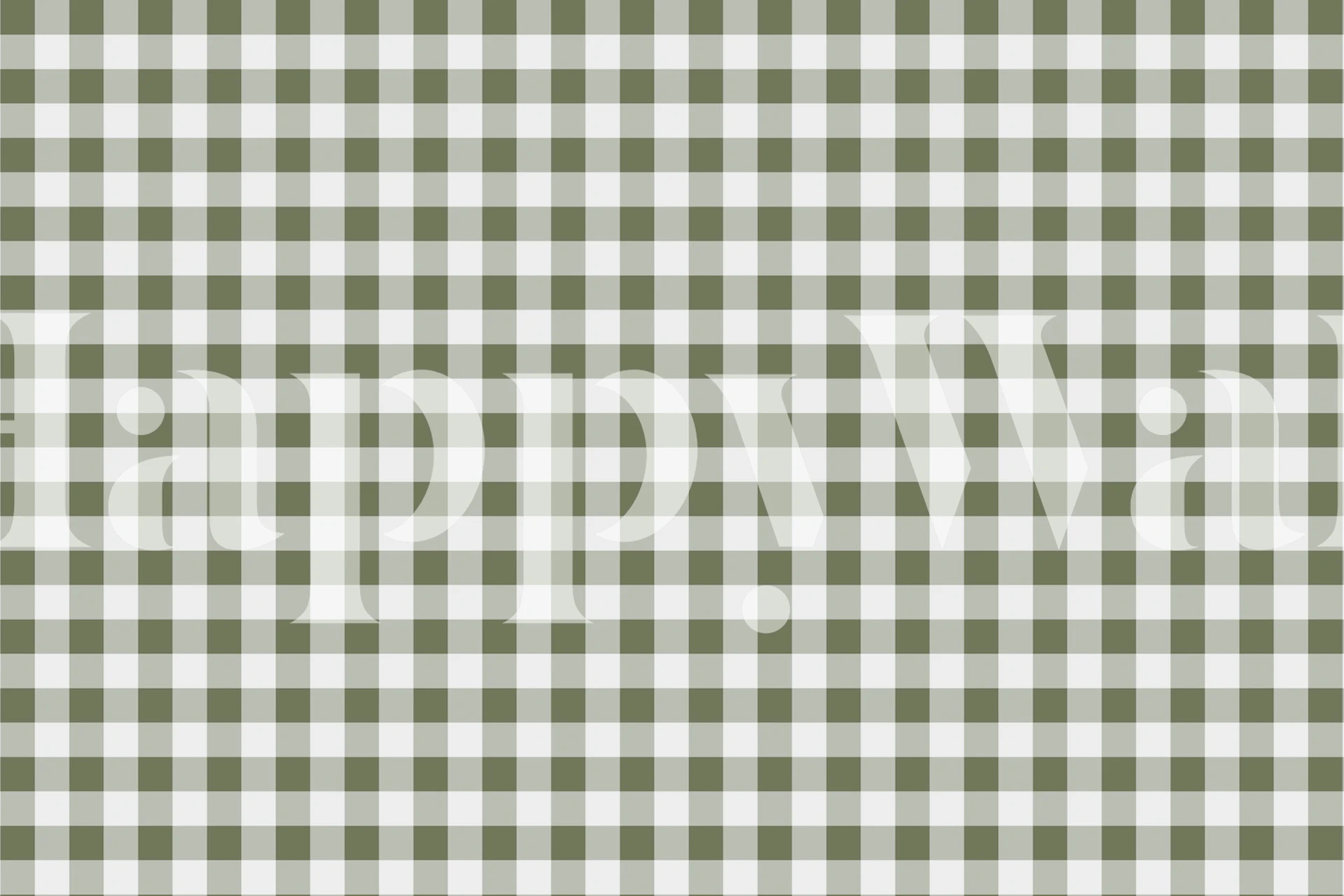Green and white gingham check pattern wallpaper