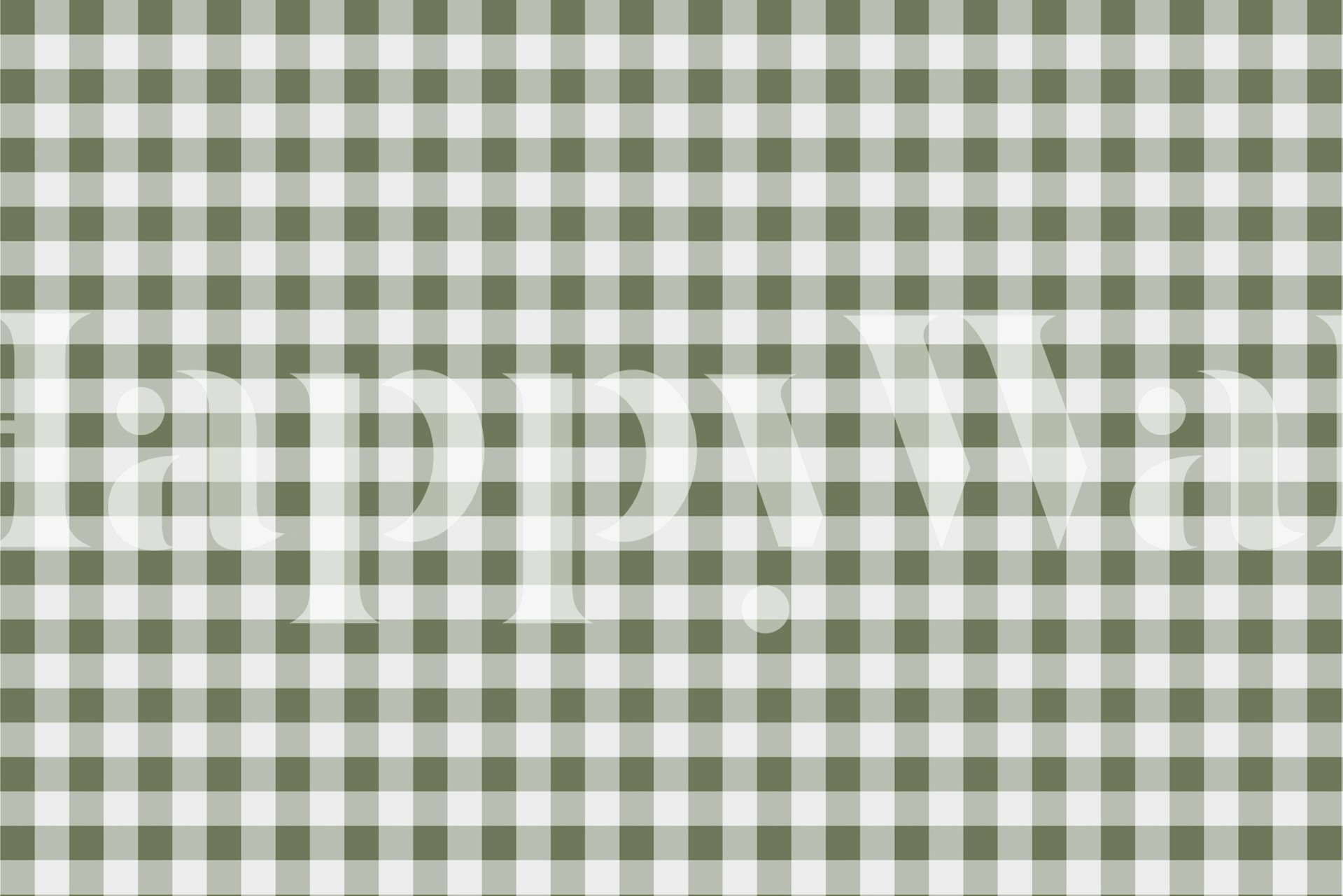 Green and white gingham check pattern wallpaper