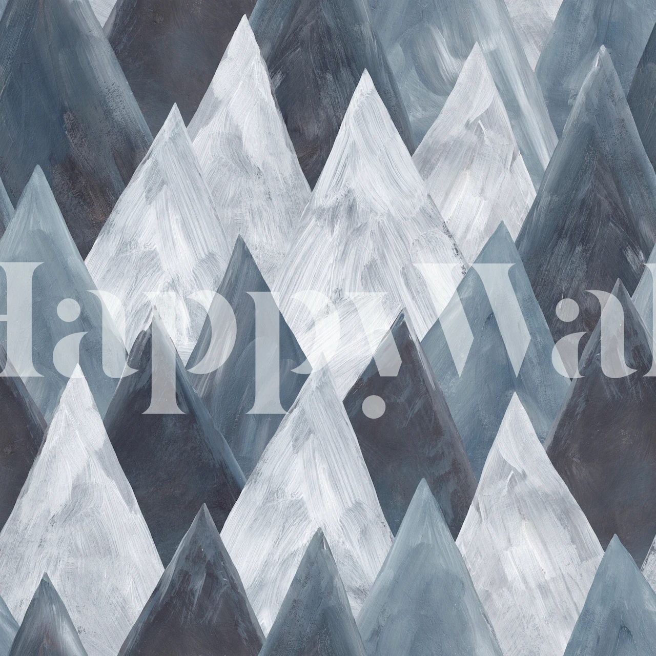 Gouache mountain peaks in gray and white tones wallpaper