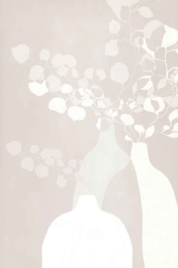 Flower Vase Love Beige