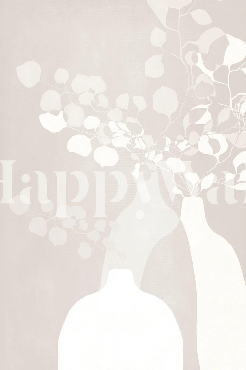 Flower Vase Love Beige tapet i et rom