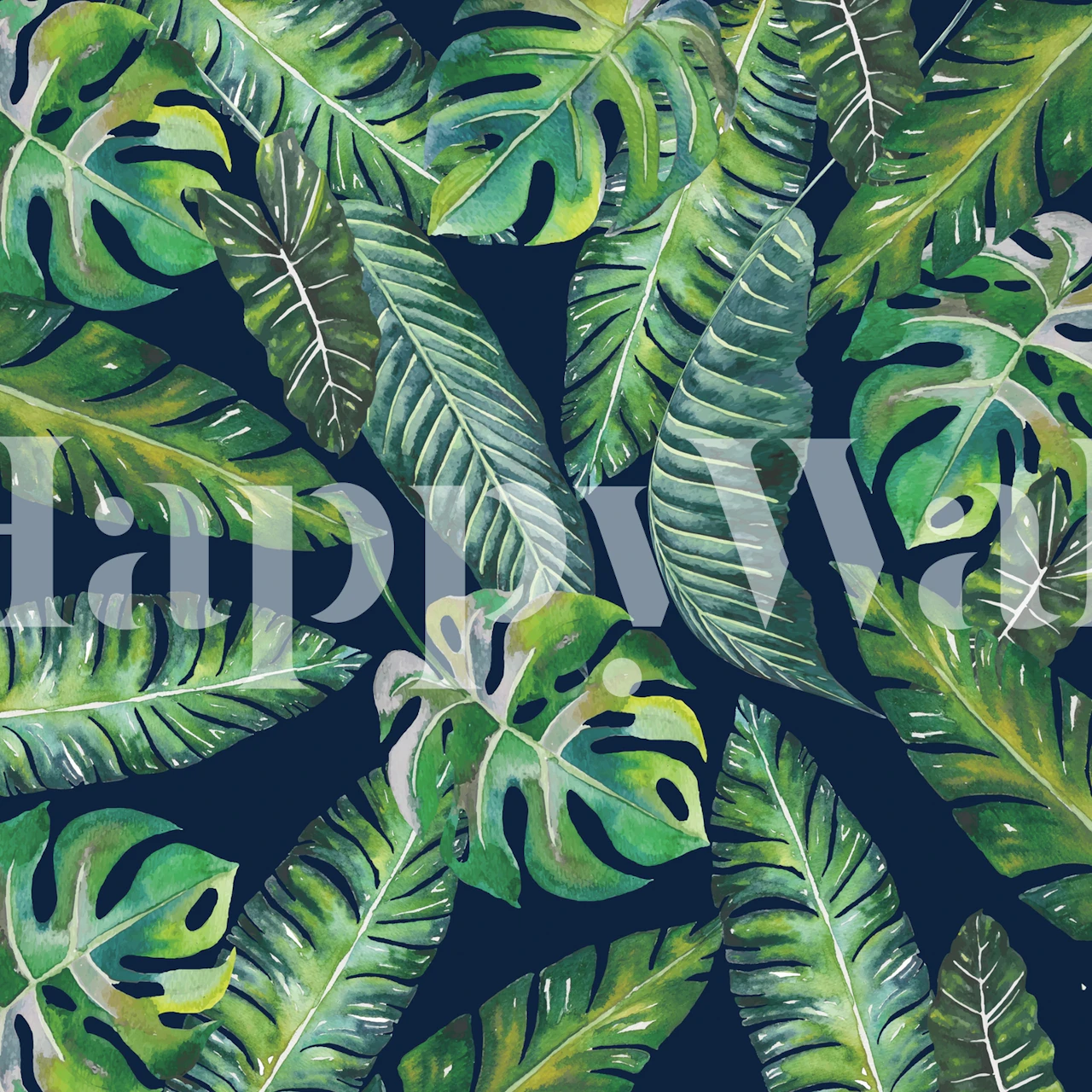 Monstera leaves tapetti huoneessa