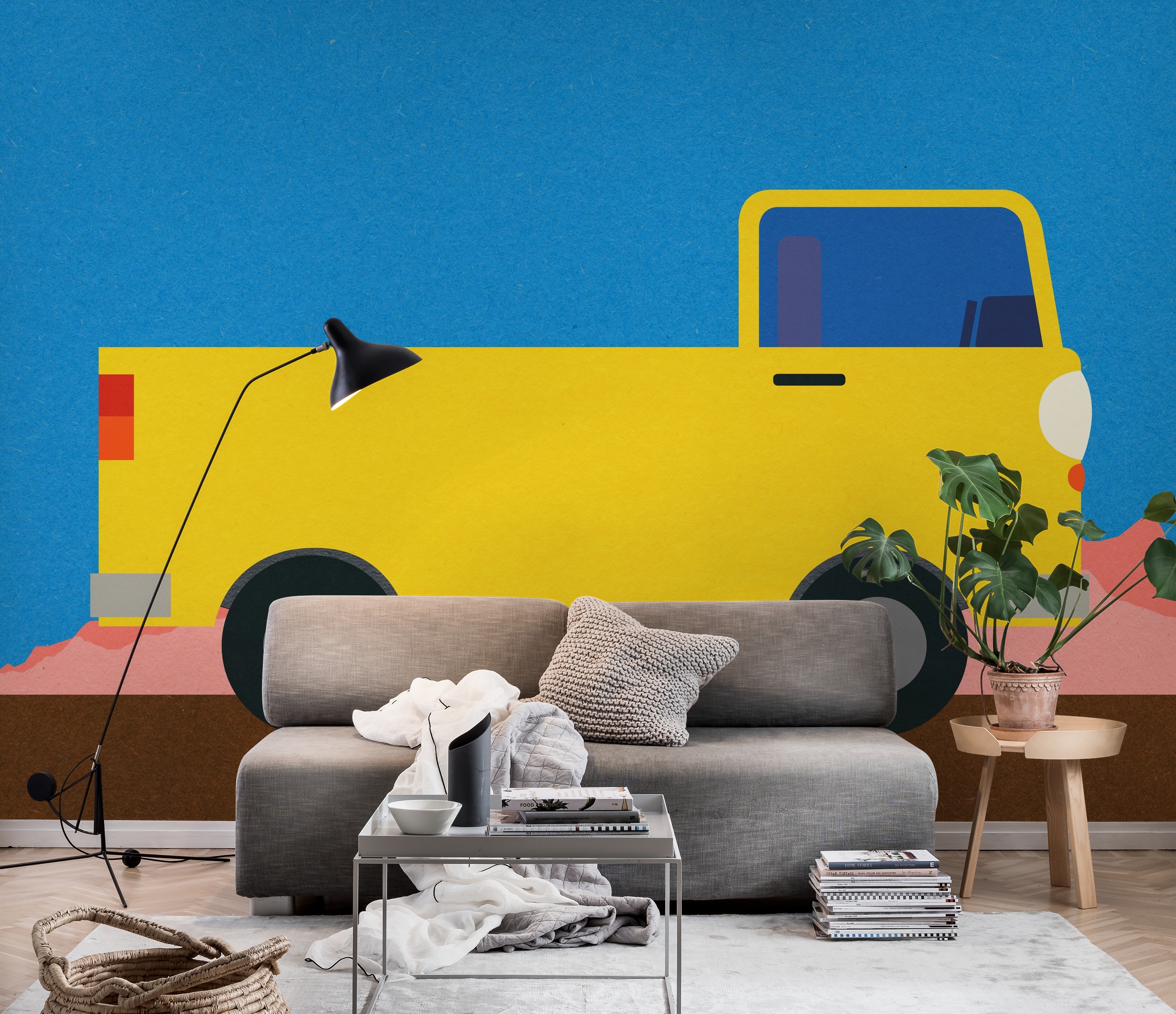 Buy Little Yellow Pick Up Truck Wall Mural Free Shipping At