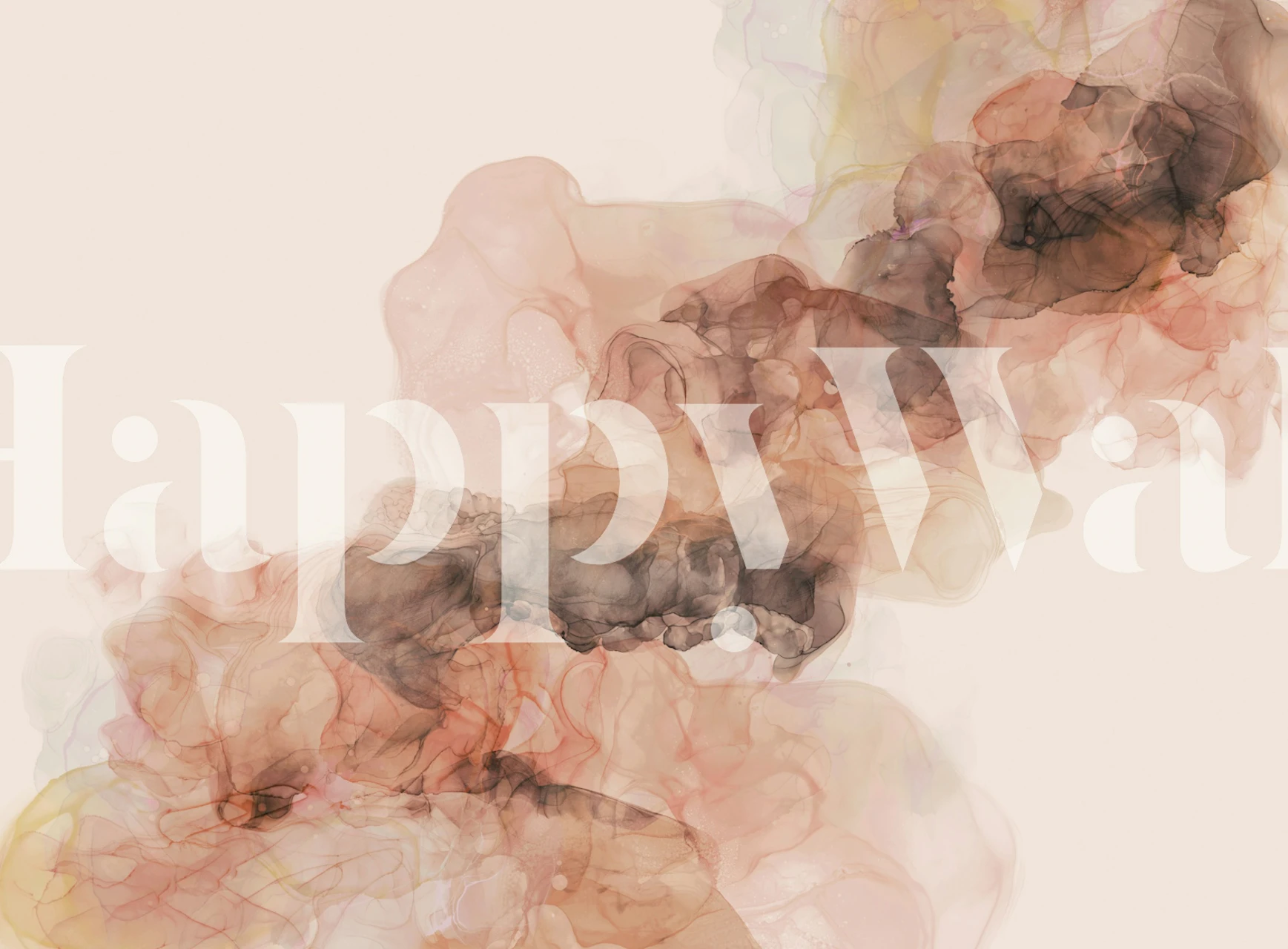 Peach Pastel Ink Texture Art i et rum