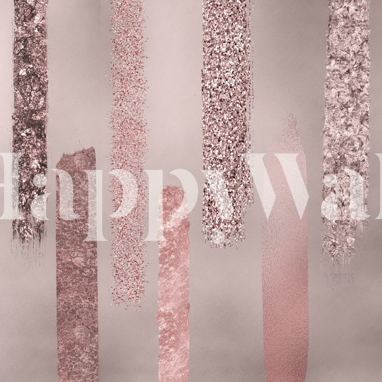 Elegantna zidna slika na pruge od ružičastog zlata s različitim nijansama i teksturama