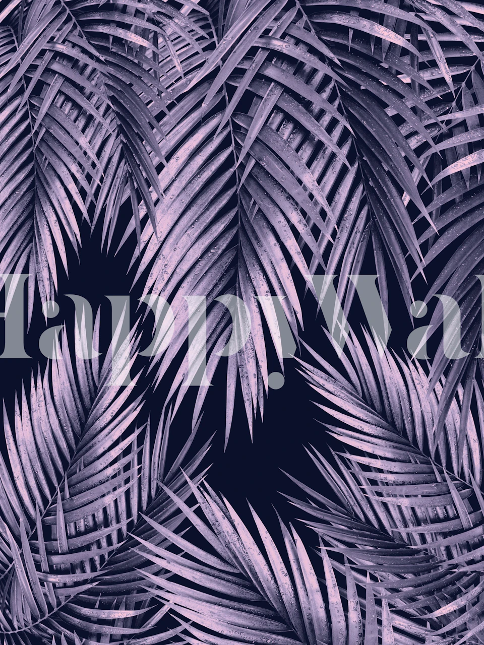 Purple palm leaves on dark background wallpaper