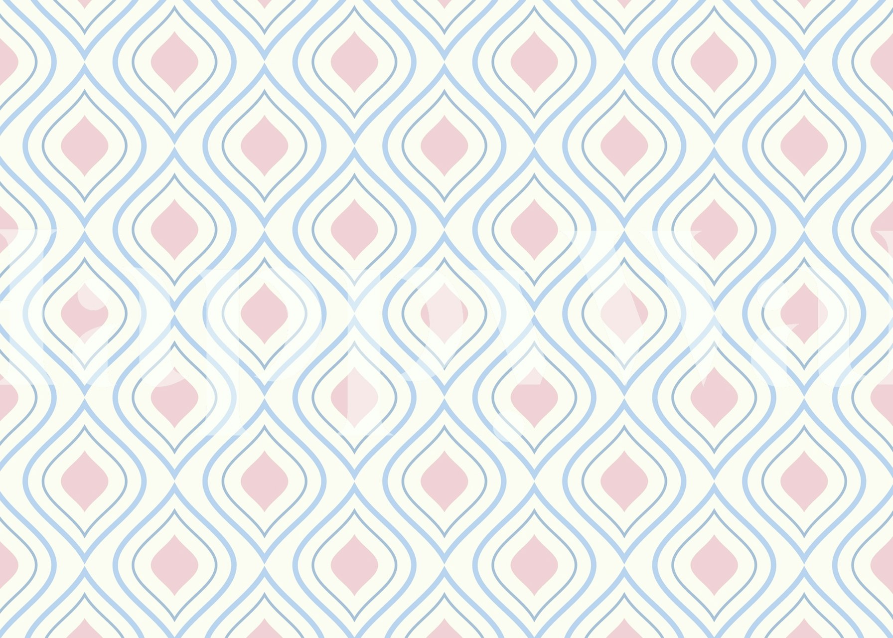 Blue and pink geometric pattern wallpaper featuring diamond shapes.