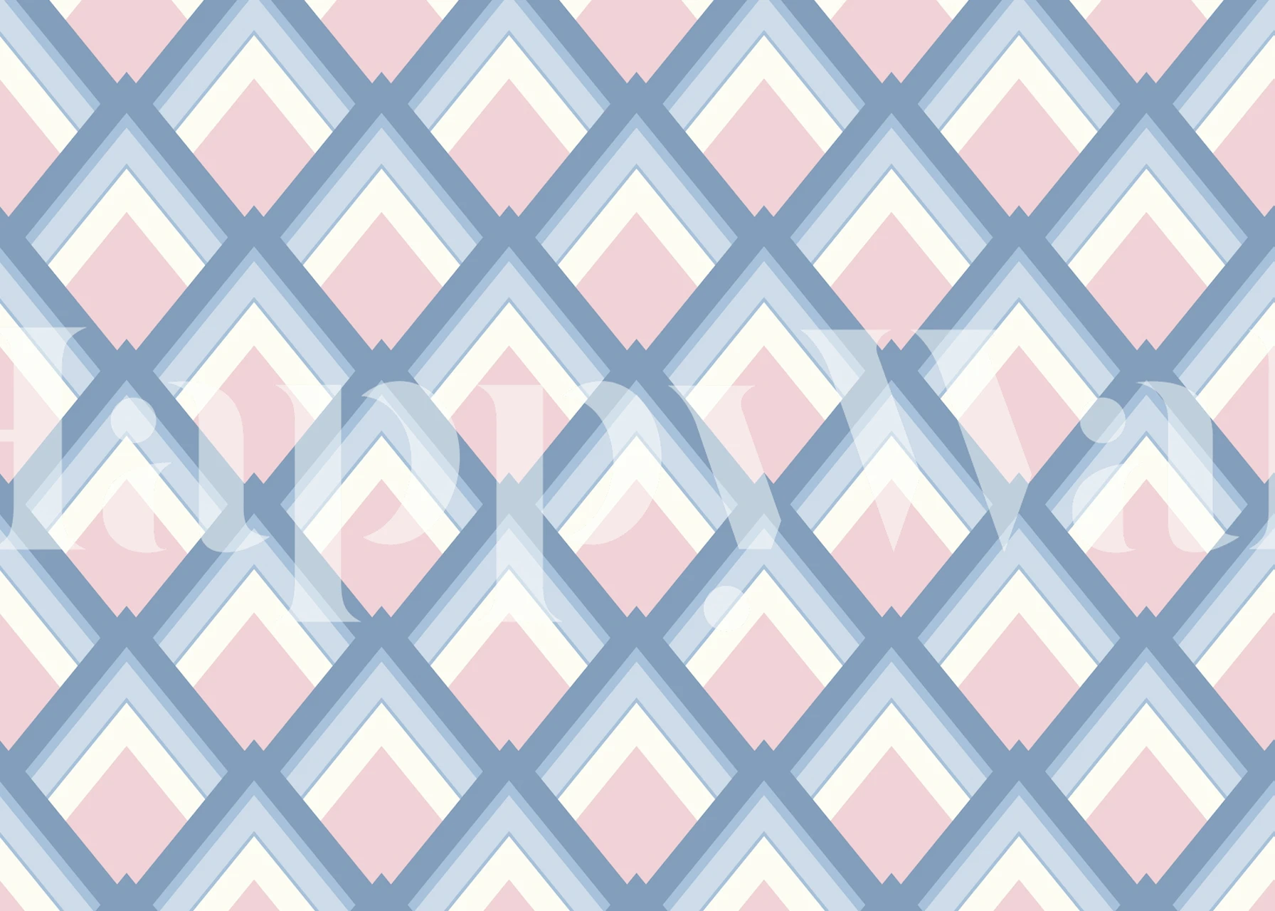 Abstract Geometrical 6 wall mural with pink and blue patterns