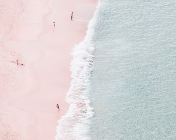 Ocean Aerial Pink Beach