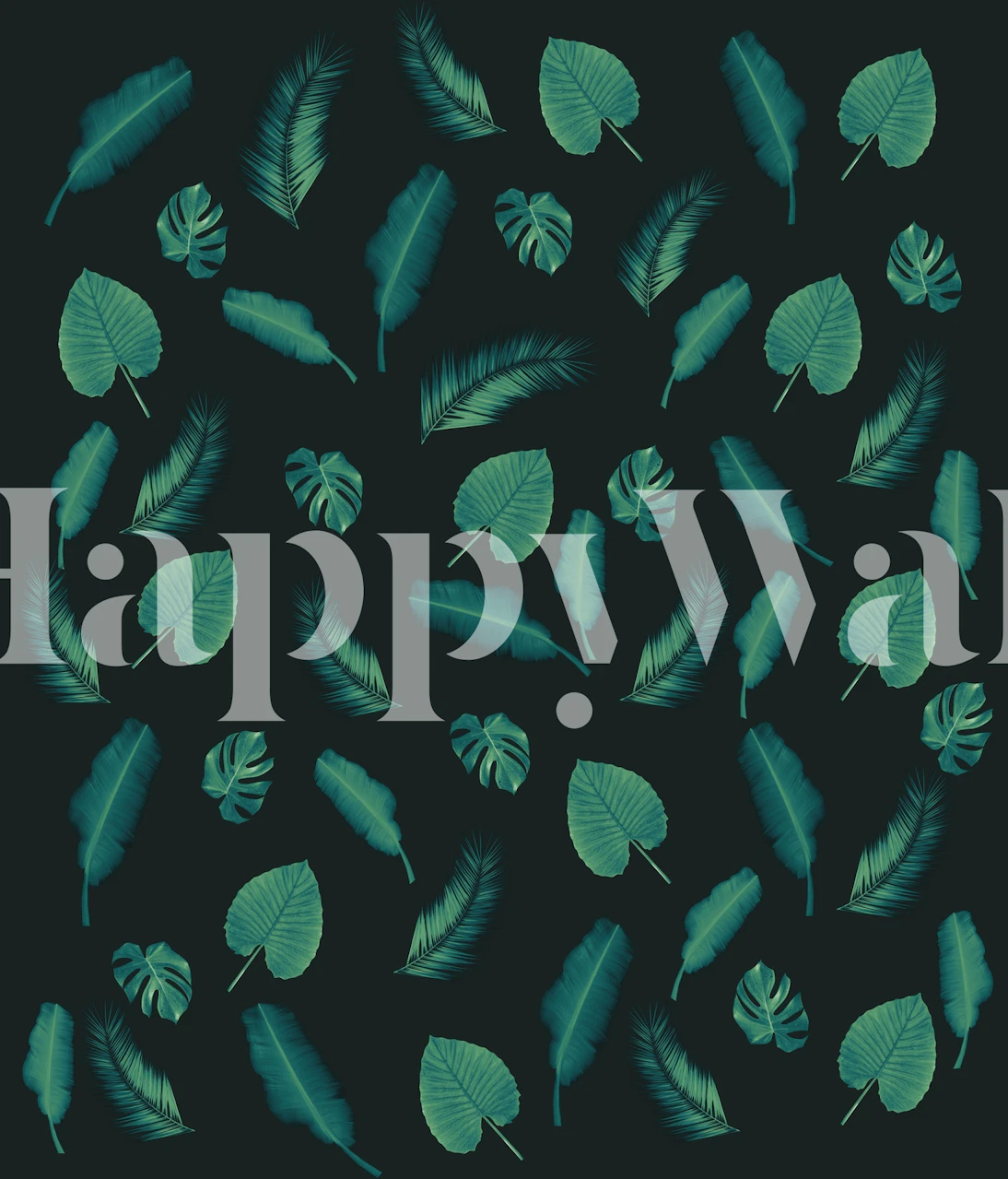 Tropical jungle pattern wallpaper in a room