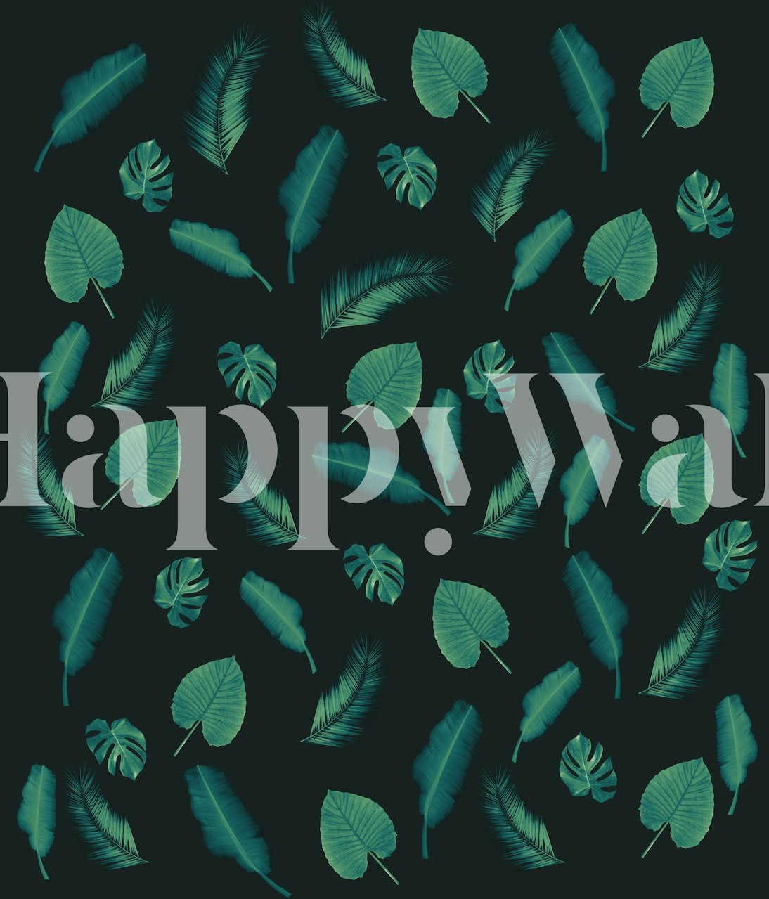 Tropical jungle pattern wallpaper in a room