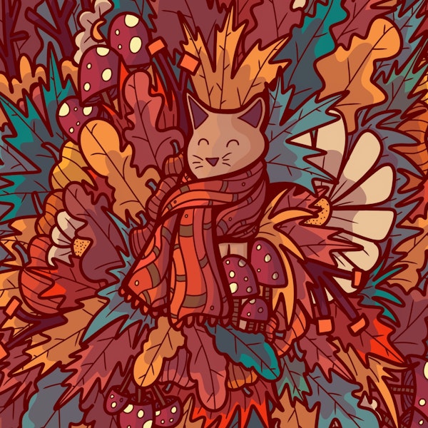 The cosy autumn cat