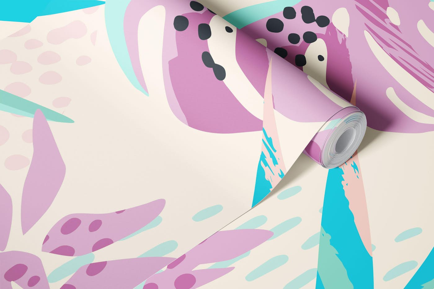 Pastel tropical wallpaper roll