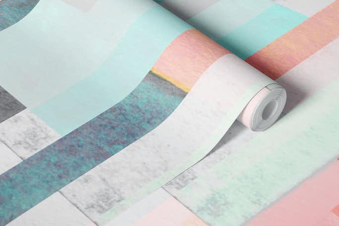 Stripes and tealswallpaper roll