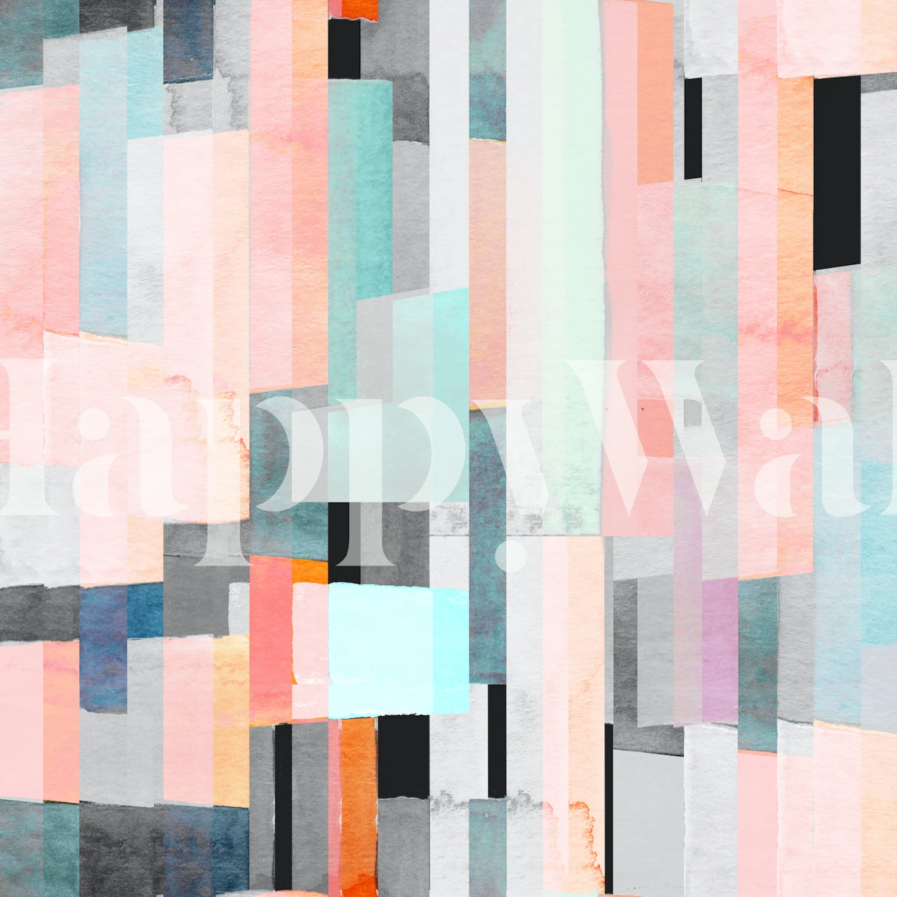 Colorful abstract striped pattern with teal, pink, and gray tones wallpaper