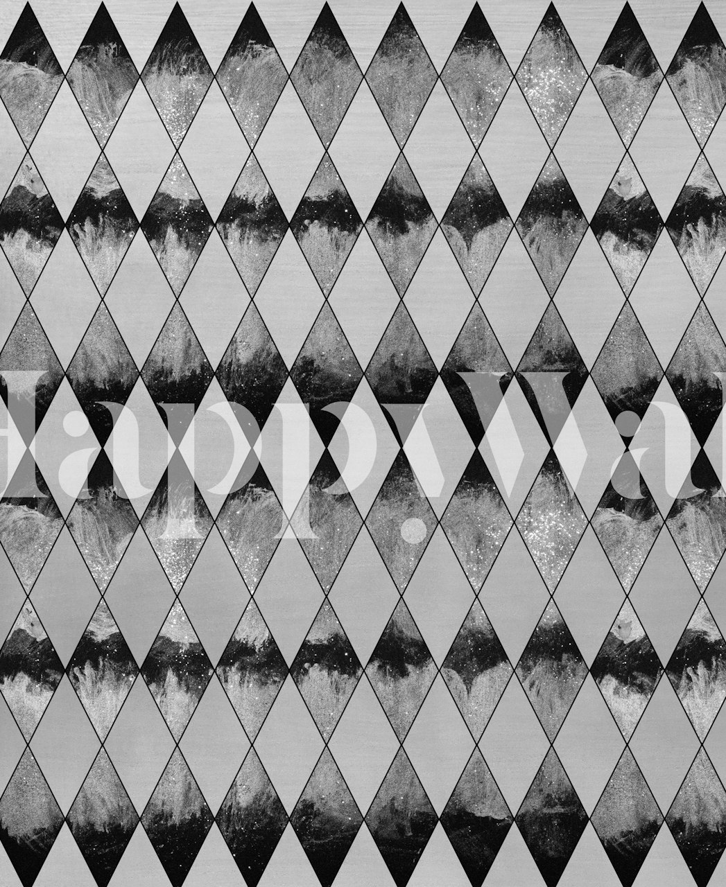 Carta da parati a pattern di diamanti geometrici in una stanza