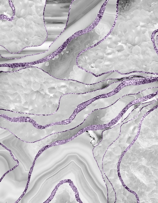 White Agate Lavender Glitter 1