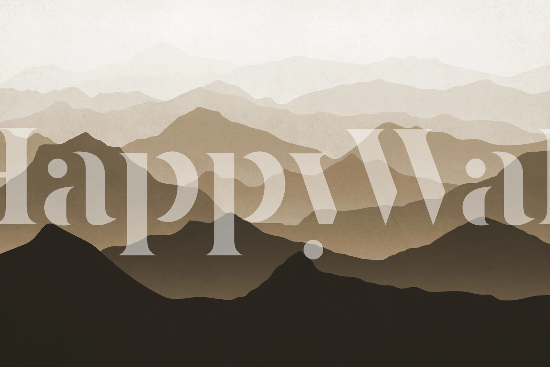 Papier peint Brown mountains dans un cadre de chambre