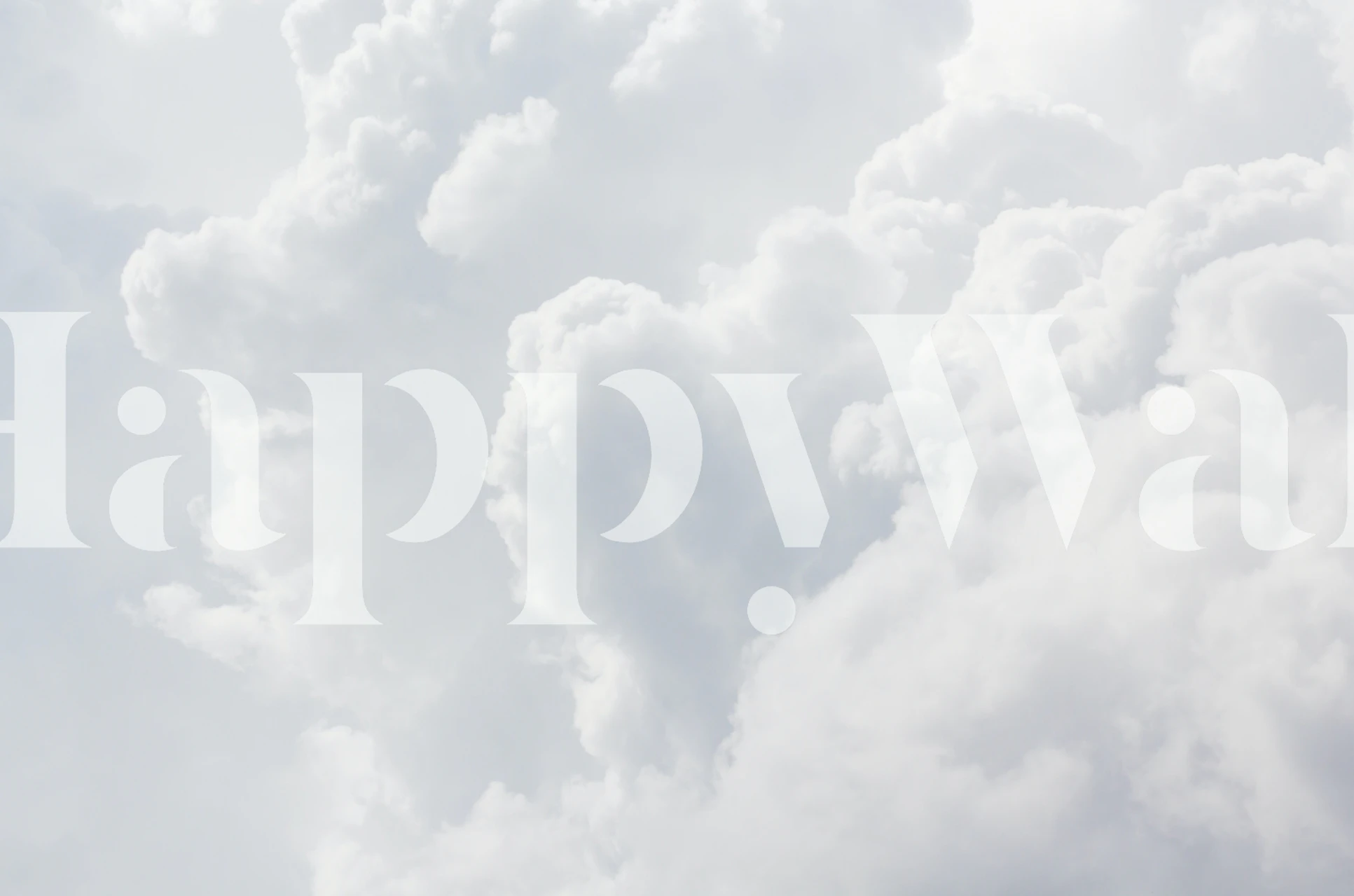 Soft light clouds in varying shades of white wallpaper