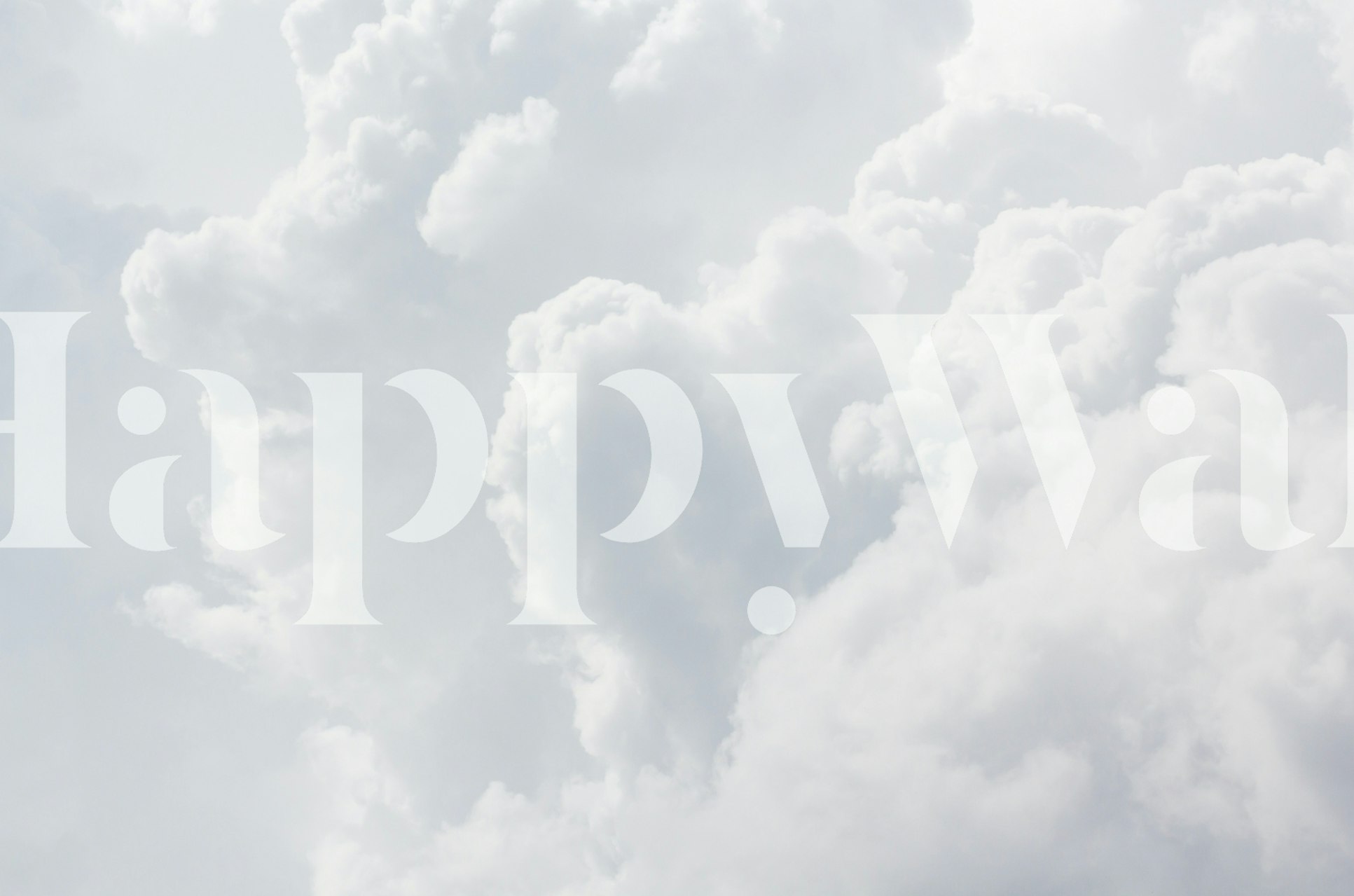 Soft light clouds in varying shades of white wallpaper