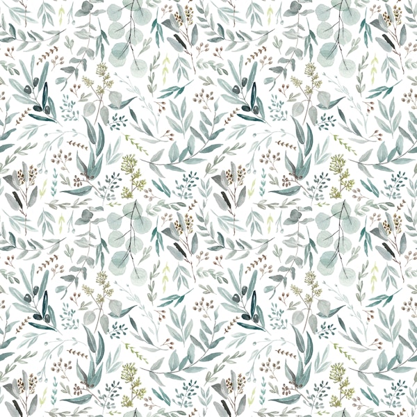 Little Eucalyptus Leaves Boho Watercolor