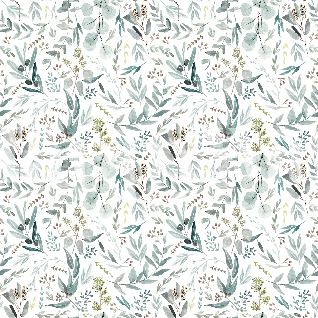 Little Eucalyptus Seamless tapet i ett rum