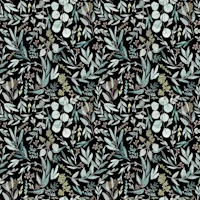 Black Eucalyptus Botanical Leaves- S tapeet