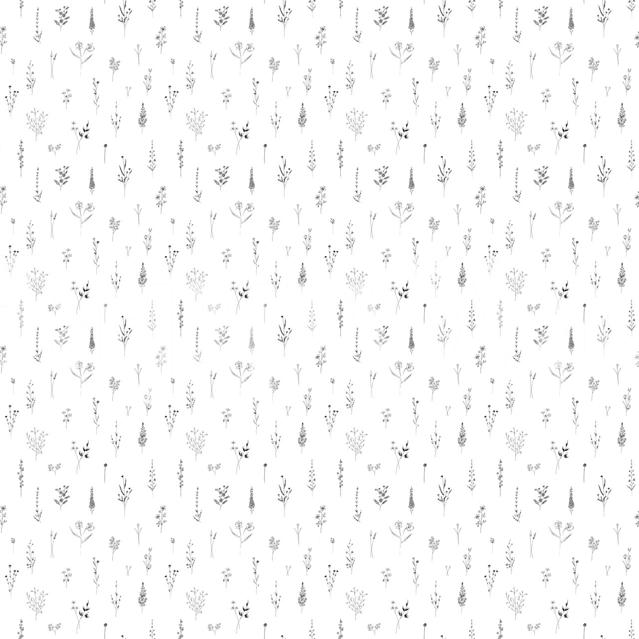 Zidna slika White Wildflowers s bešavnim dizajnom