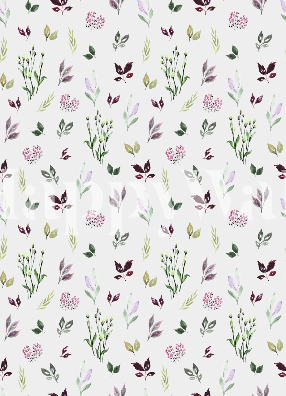 Mini Leaves Seamless Pattern papier peint dans une pièce