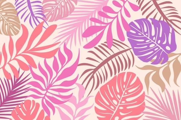 Pastel Tropical Leaves