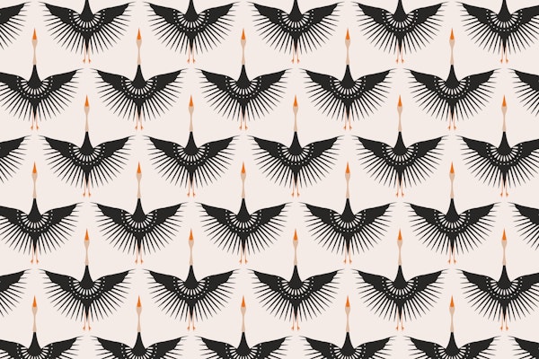 Flying Cranes Art Deco